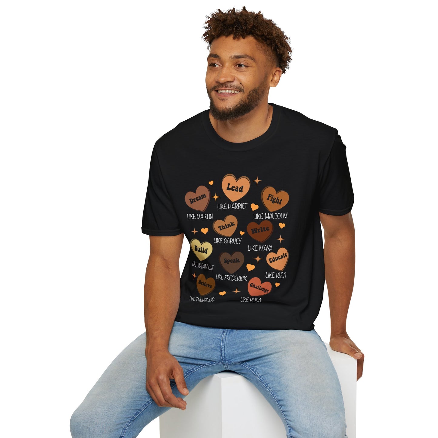 Dream, Lead, Think Unisex T-shirt, Conversation Hearts, Black History Month, Black Culture, Black Excellence, Melanin