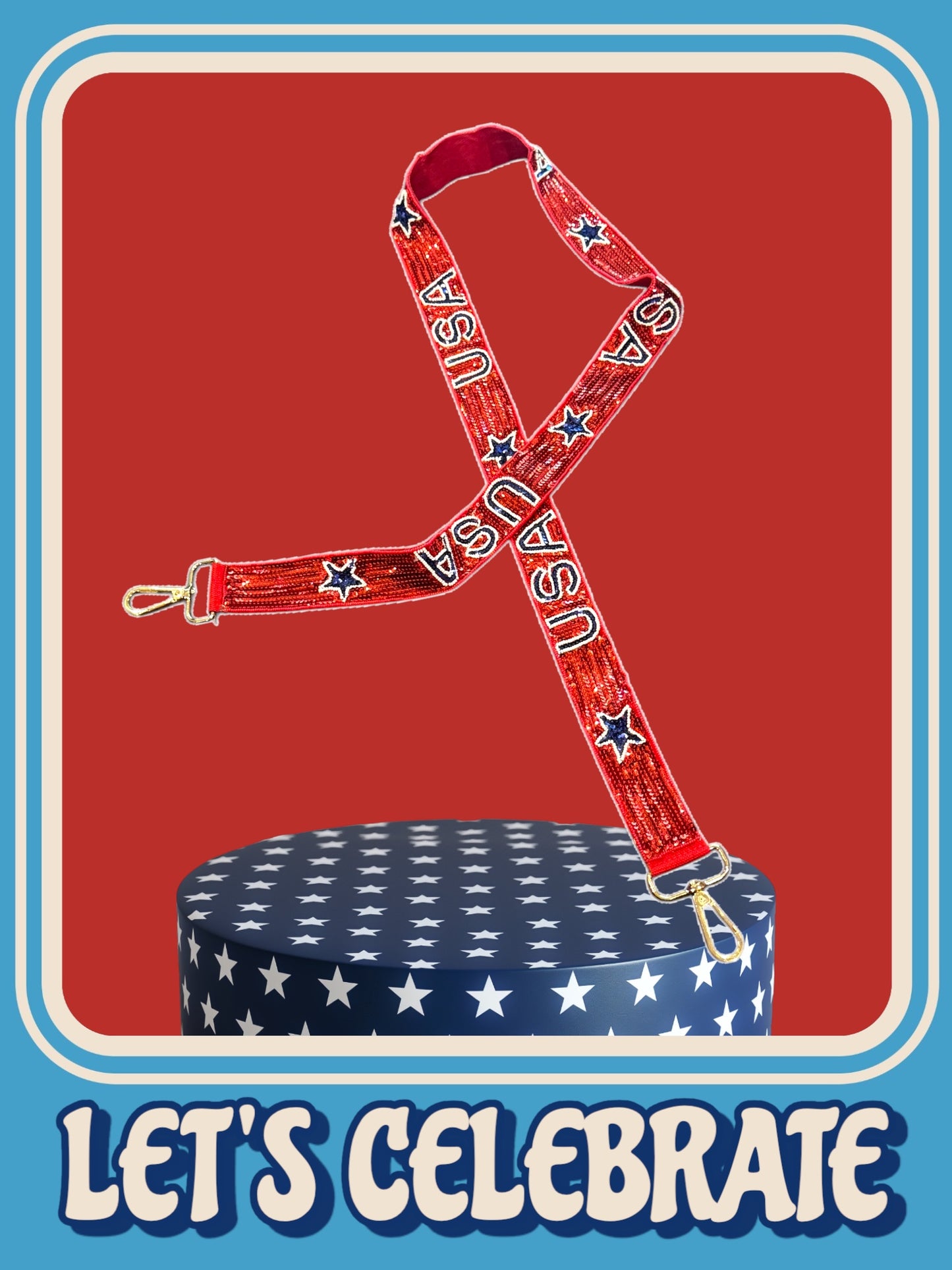 USA Beaded Purse Strap