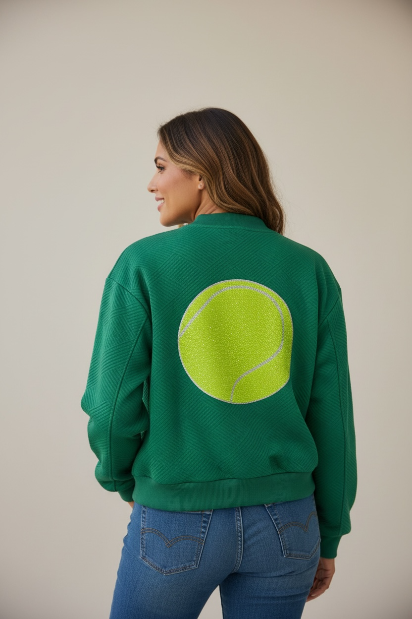 Boujee Sequin Tennis Bomber