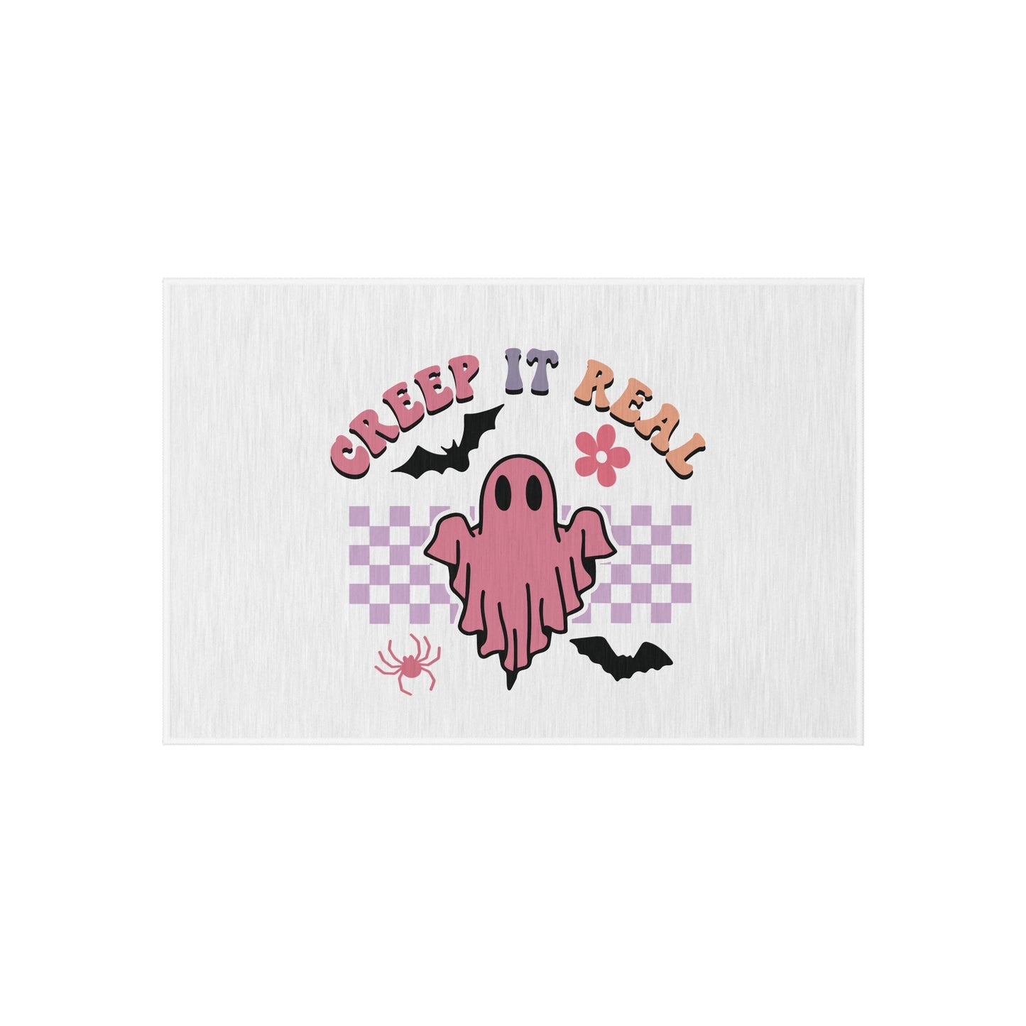 Doormat - Creep it Real Halloween Funny with Pink and Purple Touch