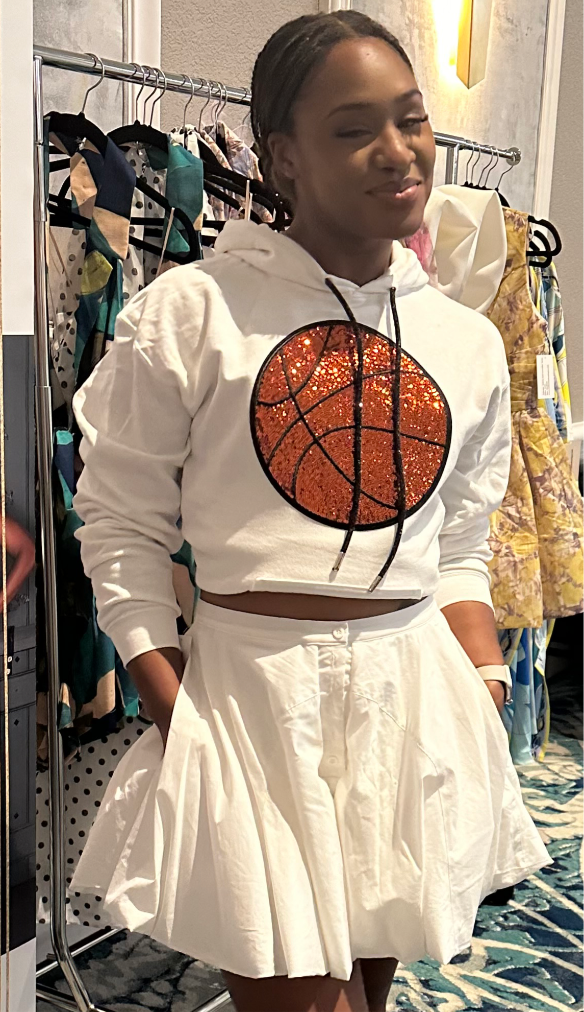 Boujee Bball Mom Hoodie with Bling Strings