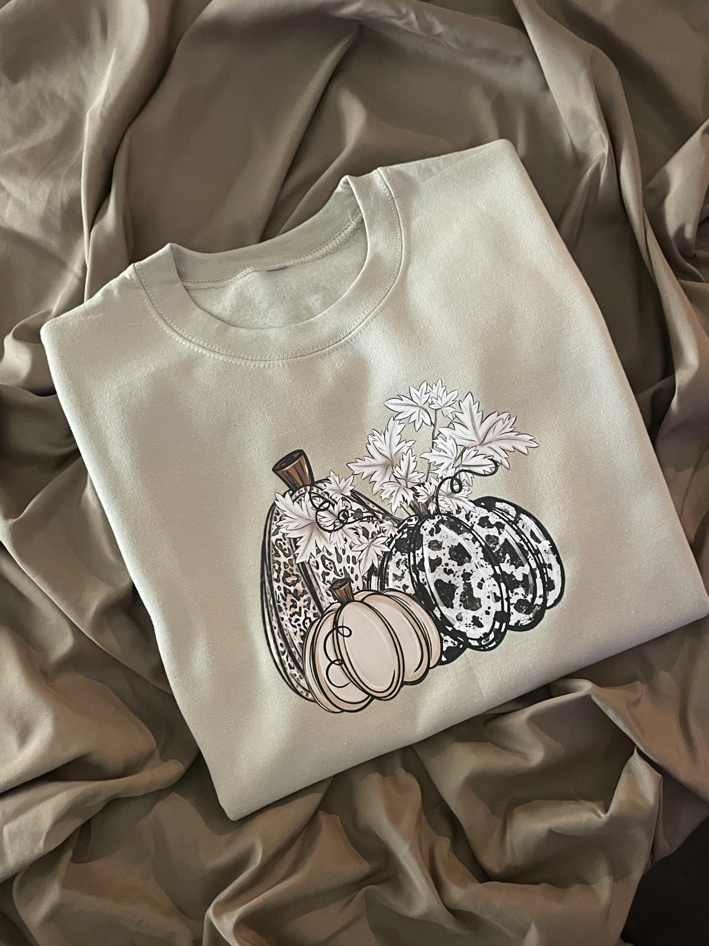 Fall Monochrome Pumpkin Crewneck Sweatshirt