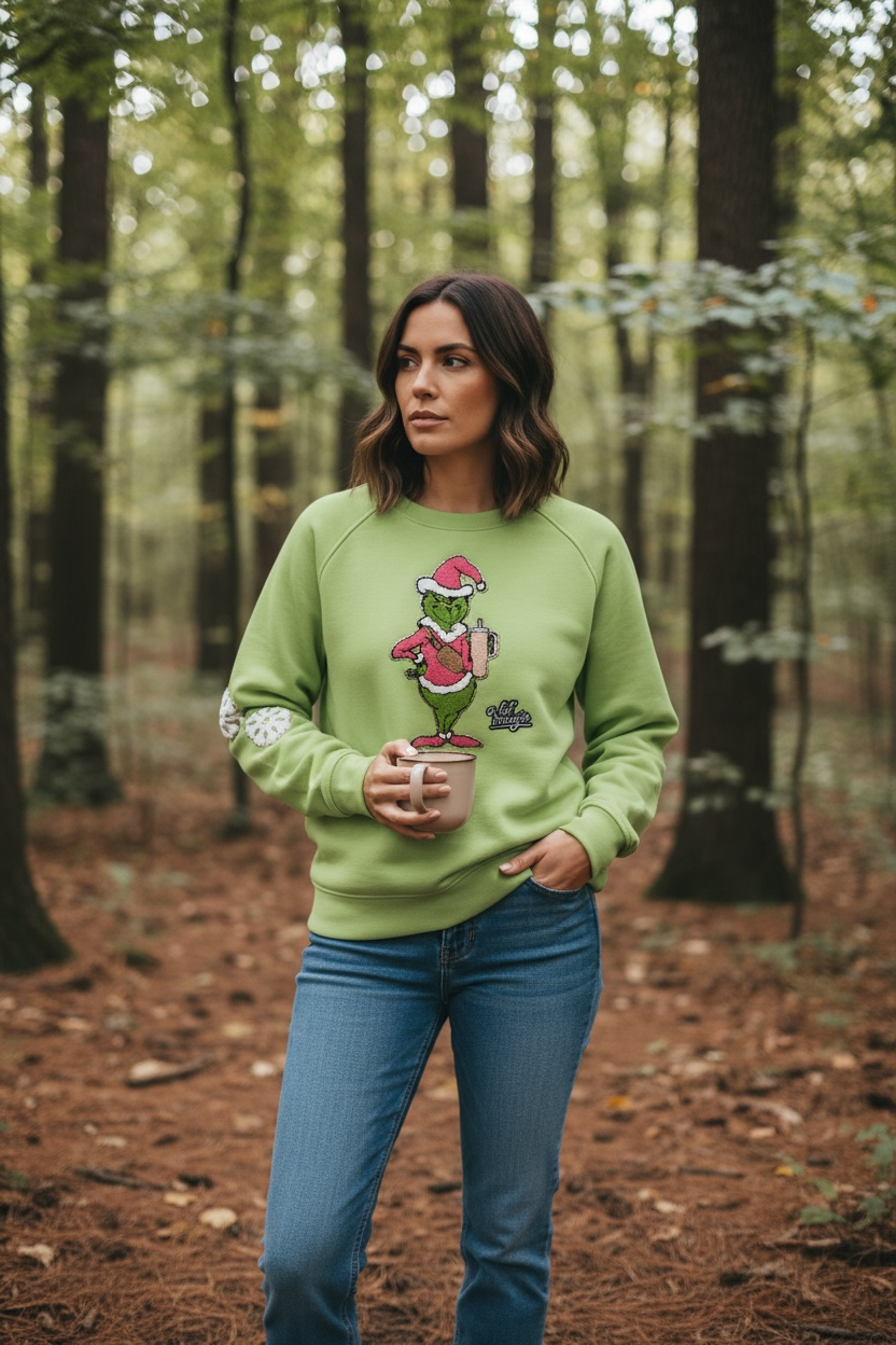 Bougie Grinch Chenille Side Zip