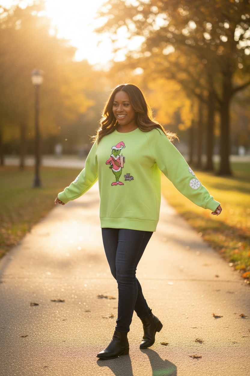 Bougie Grinch Chenille Side Zip