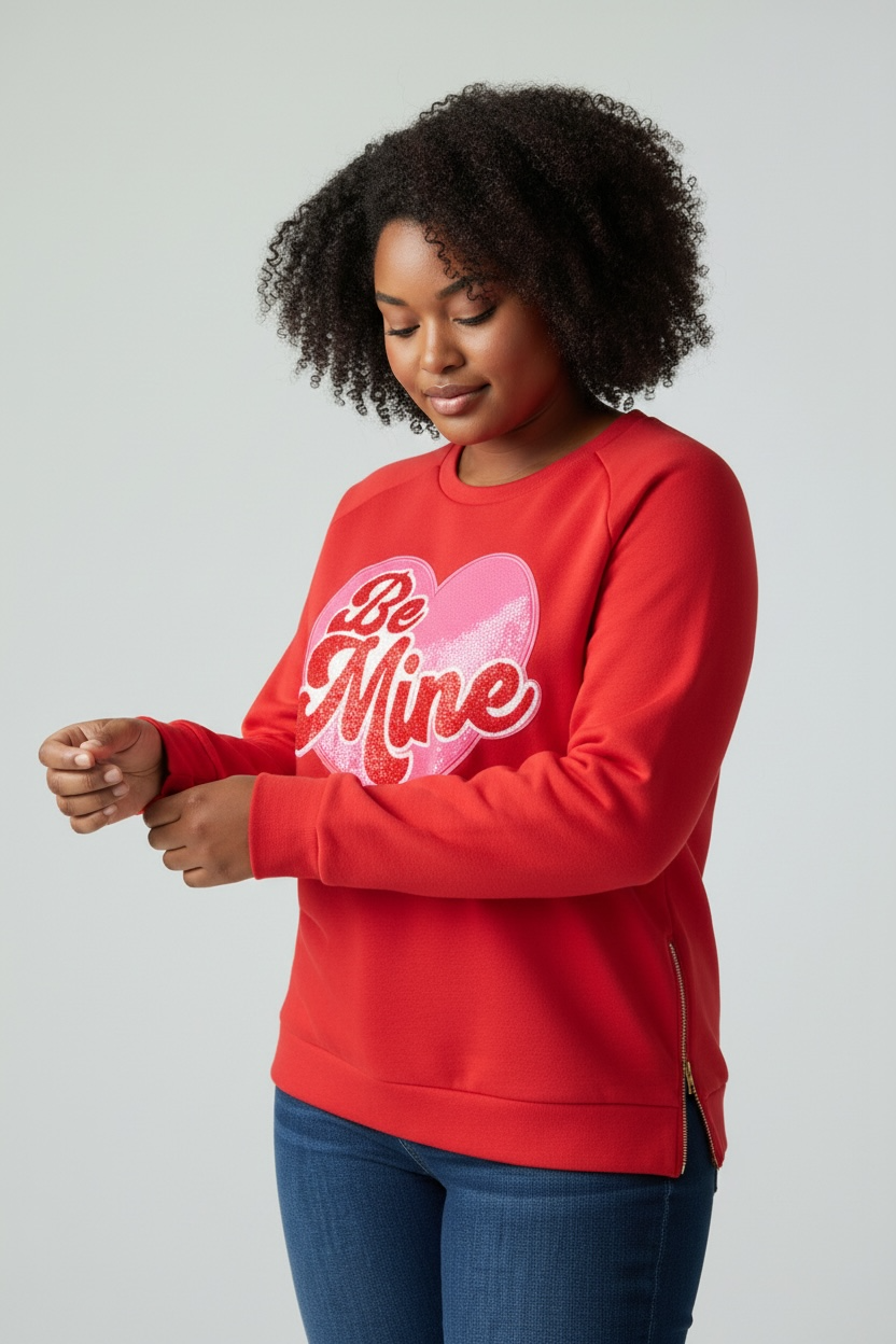 Be Mine Side Zip Sweatshirt