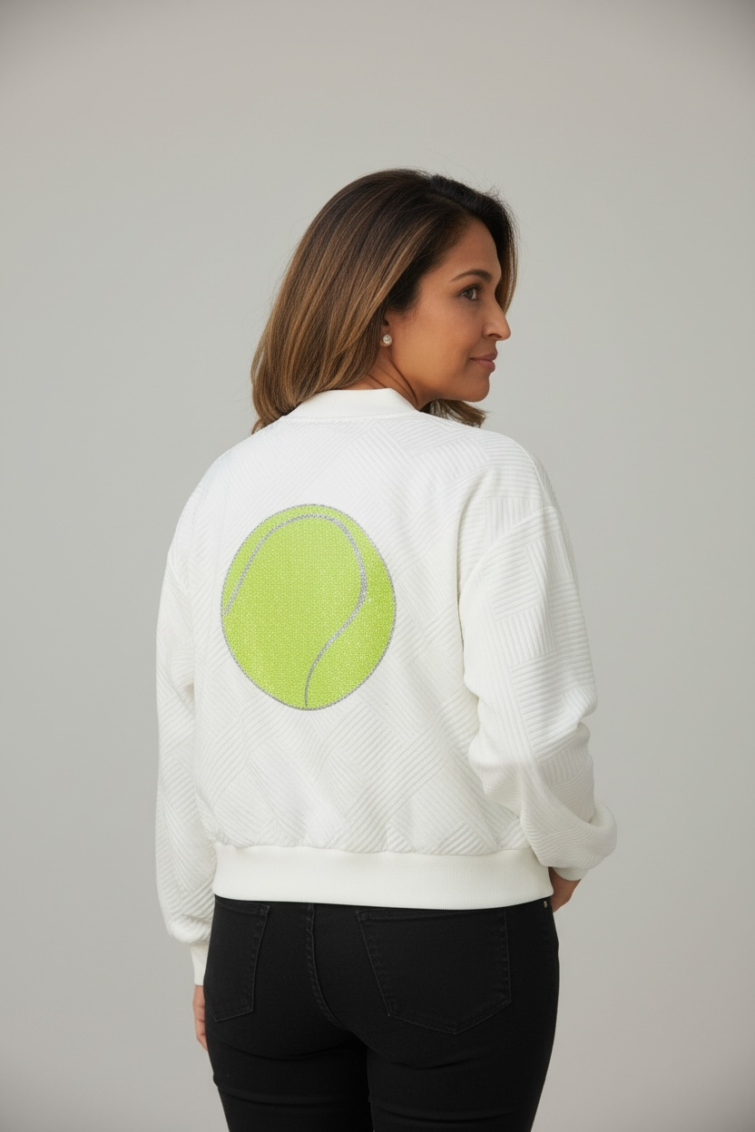 Boujee Sequin Tennis Bomber
