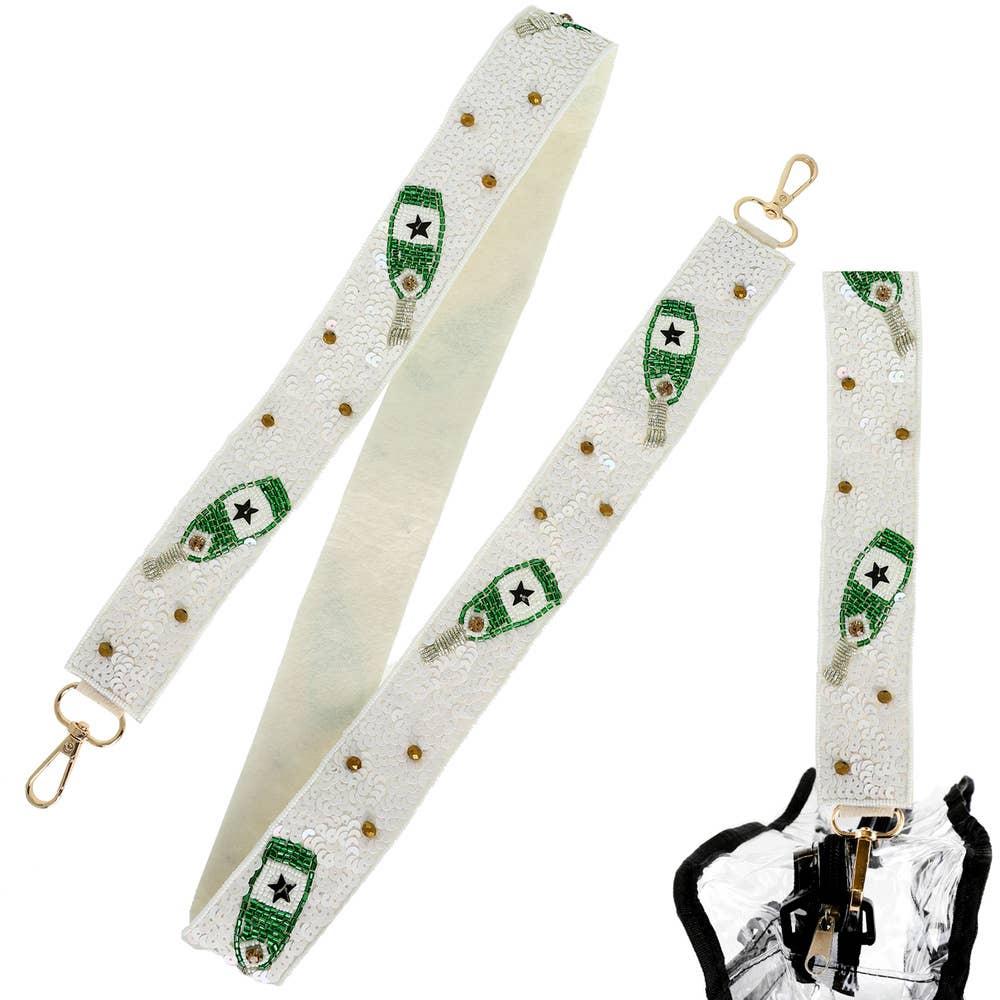 Champagne Seed Beaded Sequins Shoulder Bag Strap