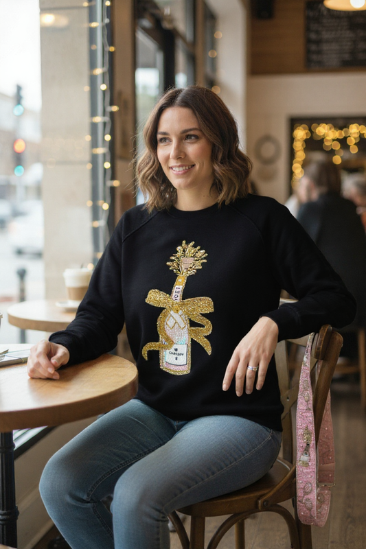 Champagne Pop Sequin Side Zip